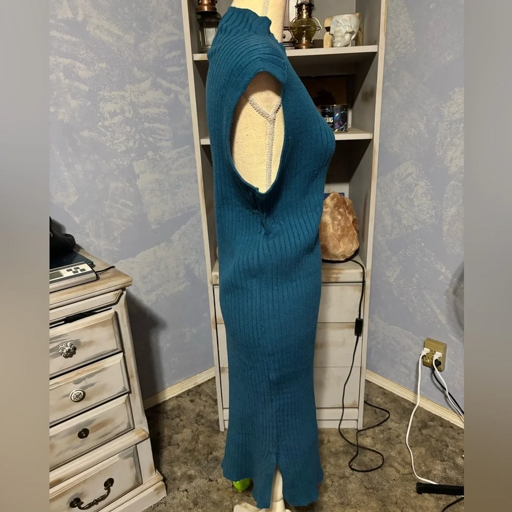 Joe Fresh Sleeveless Blue Maxi Dress turtleneck xl - Picture 5 of 12